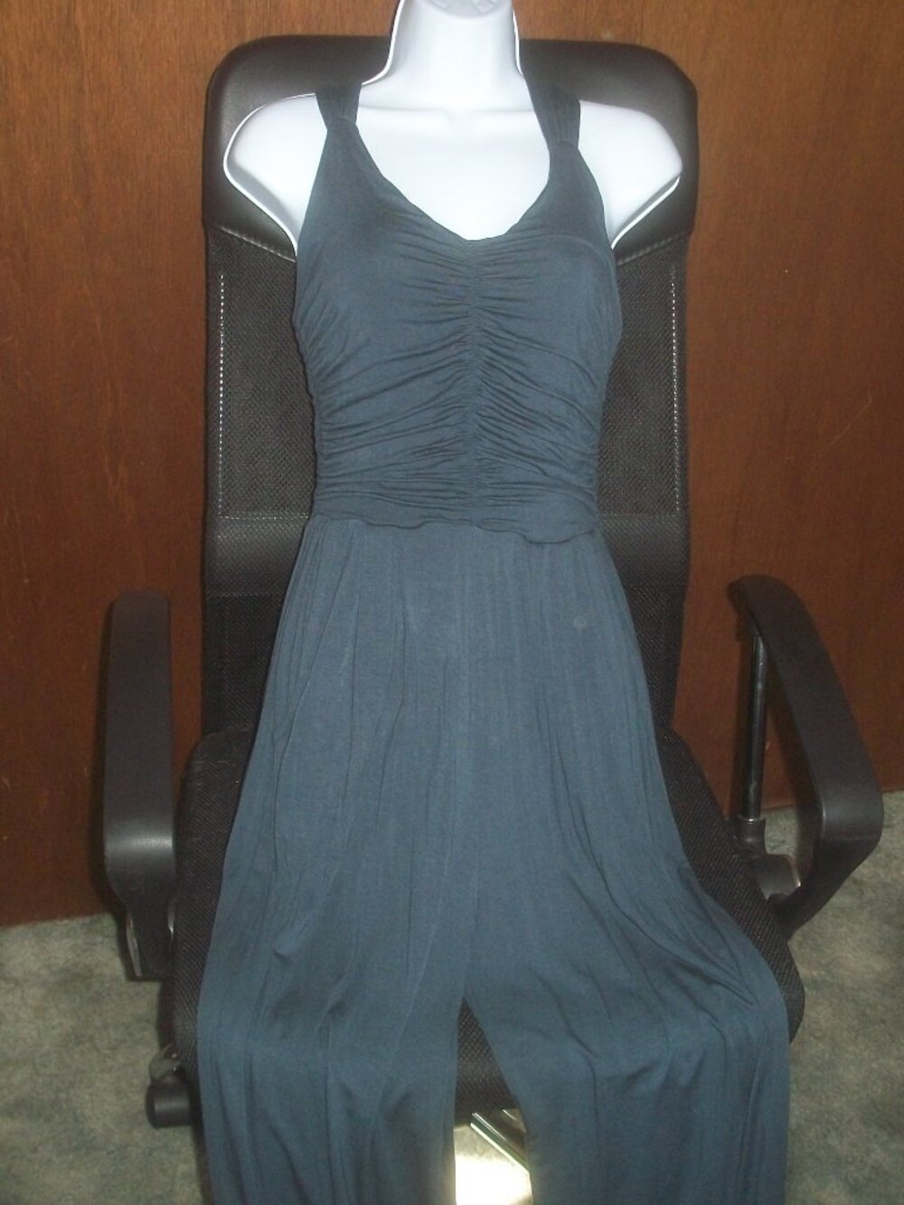 womens halter jumpsuit.one piece romper.navy blue.size medium